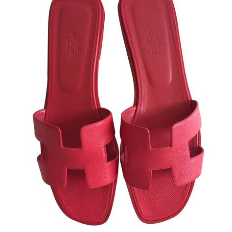 hermes red sandals|More.